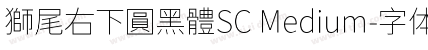 獅尾右下圓黑體SC Medium字体转换
